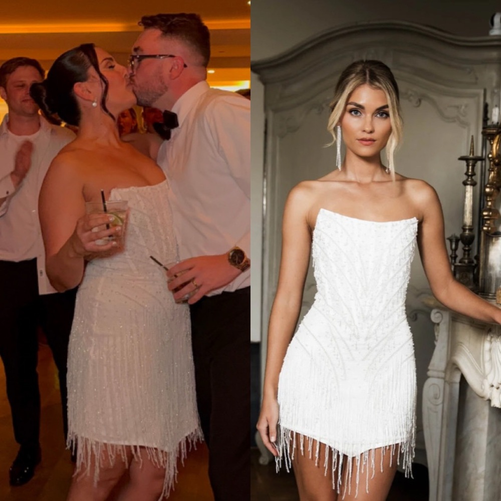 Elegant White Strapless Dress - PERFECT FOR BRIDE